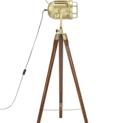 Luminaires-vidaXL Lampadaire à trépied bois de manguier massif 97 cm Marron