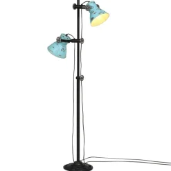 Luminaires-vidaXL Lampadaire 25 W délavé 25x25x90/140 cm E27 Bleu