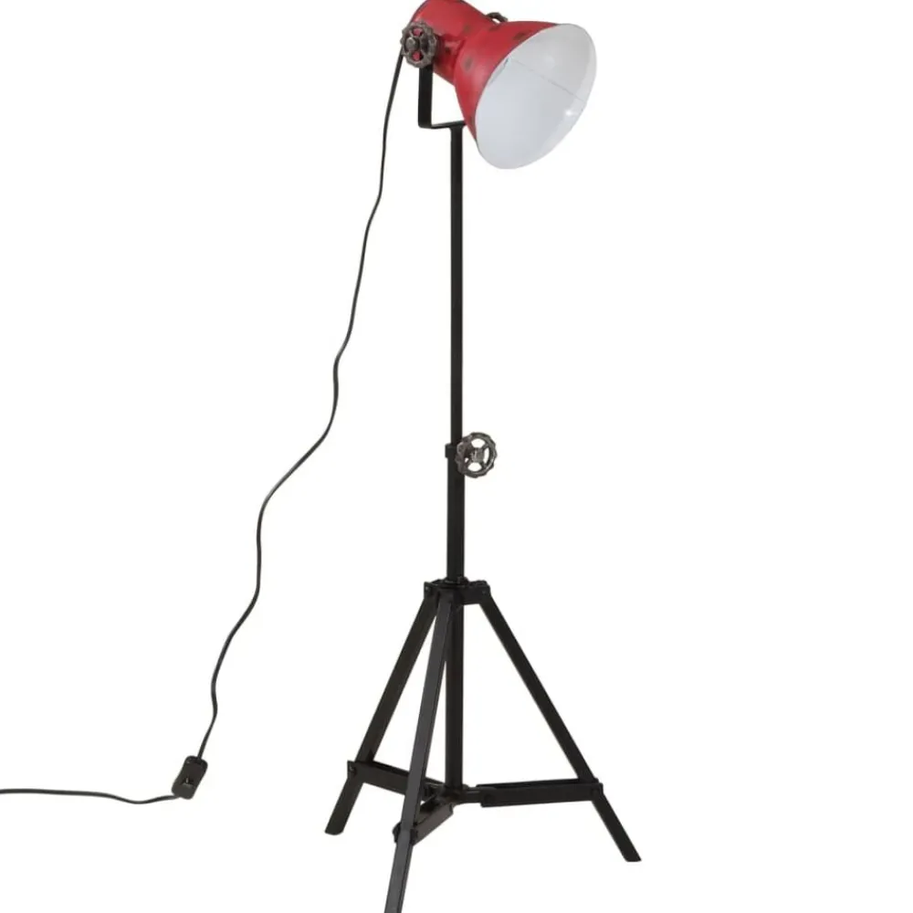 Luminaires-vidaXL Lampadaire 25 W délavé 35x35x65/95 cm E27 Rouge