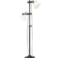 vidaXL Lampadaire avec 2 abat-jour E27 Fonte