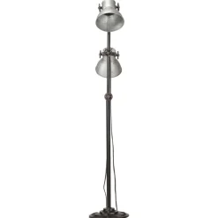 vidaXL Lampadaire avec 2 abat-jour é E27 Fonte