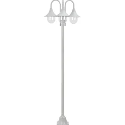 vidaXL Lampadaire de jardin E27 220 cm Aluminium 3 lanternes