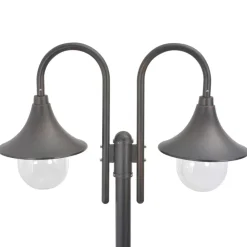 vidaXL Lampadaire de jardin E27 220 cm Aluminium 2 lanternes
