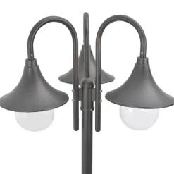 Luminaires-vidaXL Lampadaire de jardin E27 220 cm Aluminium 3 lanternes Bronze
