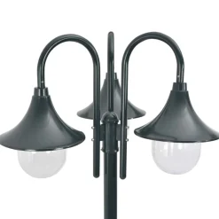 vidaXL Lampadaire de jardin E27 220cm Aluminium 3 lanternes