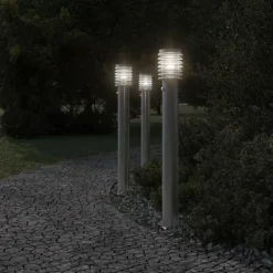 vidaXL Lampadaire d'extérieur avec capteur é acier inoxydable