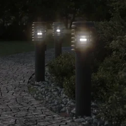 Luminaires-vidaXL Lampadaire d'extérieur 60 cm acier inoxydable Noir