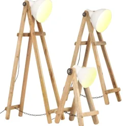 vidaXL Lampadaires 3 pcs E27 Bois de manguier massif