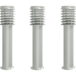 vidaXL Lampadaires d'extérieur 3 pcs é 60 cm acier inoxydable