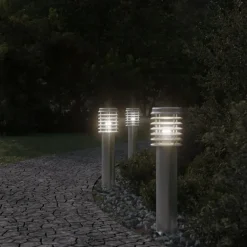 vidaXL Lampadaires d'extérieur 3 pcs é 60 cm acier inoxydable