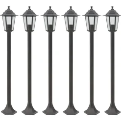 vidaXL Lampe de jardin à piquet 6 pcs E27 110 cm Aluminium
