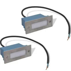Luminaires-vidaXL Lampe d'escalier encastrée à 2 LED 44x111x56 mm
