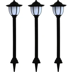 Luminaires-vidaXL Lampe solaire à LED d'extérieur 3 pcs Noir