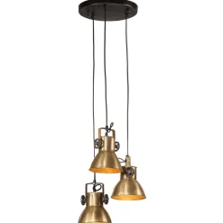 Luminaires-vidaXL Lampe suspendue 25 W antique 30x30x100 cm E27 Laiton