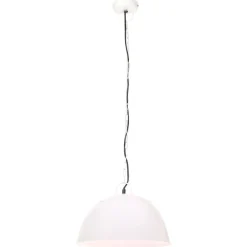 Luminaires-vidaXL Lampe suspendue industrielle vintage 25 W Rond 41 cm E27 Blanc