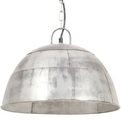 Luminaires-vidaXL Lampe suspendue industrielle vintage 25 W é Rond 41cm E27 Argent