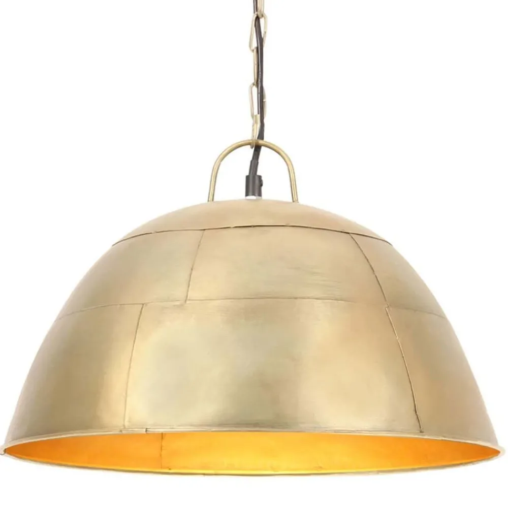 Luminaires-vidaXL Lampe suspendue industrielle vintage 25 W Rond 41 cm E27 Laiton