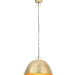 Luminaires-vidaXL Lampe suspendue industrielle vintage 25 W Rond 41 cm E27 Laiton