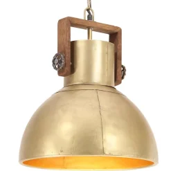 Luminaires-vidaXL Lampe suspendue industrielle 25 W Rond 40 cm E27 Laiton