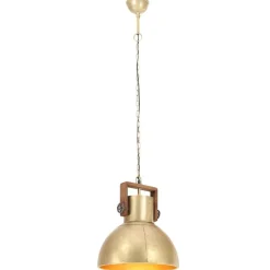 Luminaires-vidaXL Lampe suspendue industrielle 25 W Rond 40 cm E27 Laiton