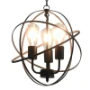 Luminaires-vidaXL Lampe suspendue Noir Sphère 3 ampoules E27