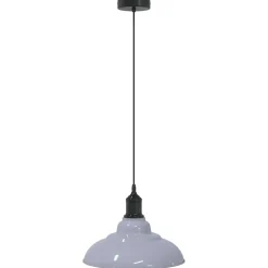 Luminaires-vidaXL Lampe suspendue réglable hauteur E27 Ø 31cm métal Gris brillant