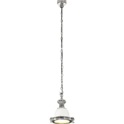 Luminaires-vidaXL Lampe suspendue 24x24x137 cm aluminium argenté et blanc