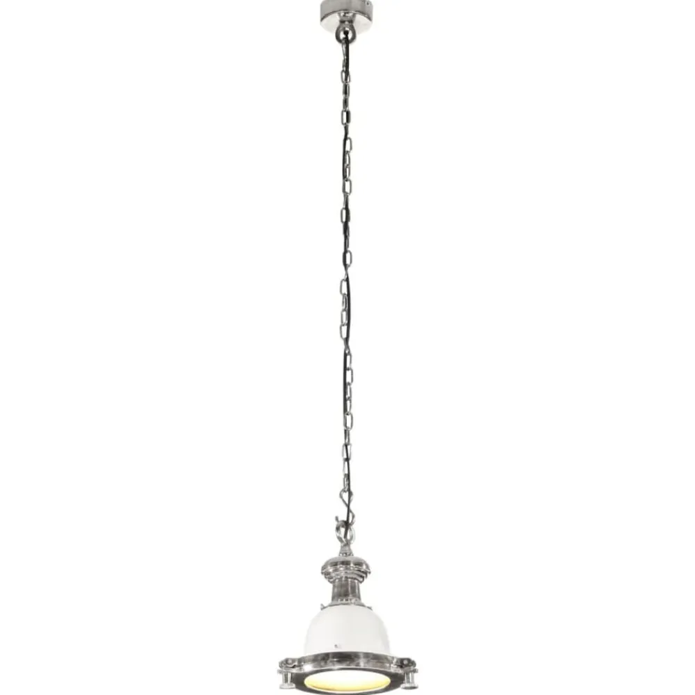 Luminaires-vidaXL Lampe suspendue 24x24x137 cm aluminium argenté et blanc