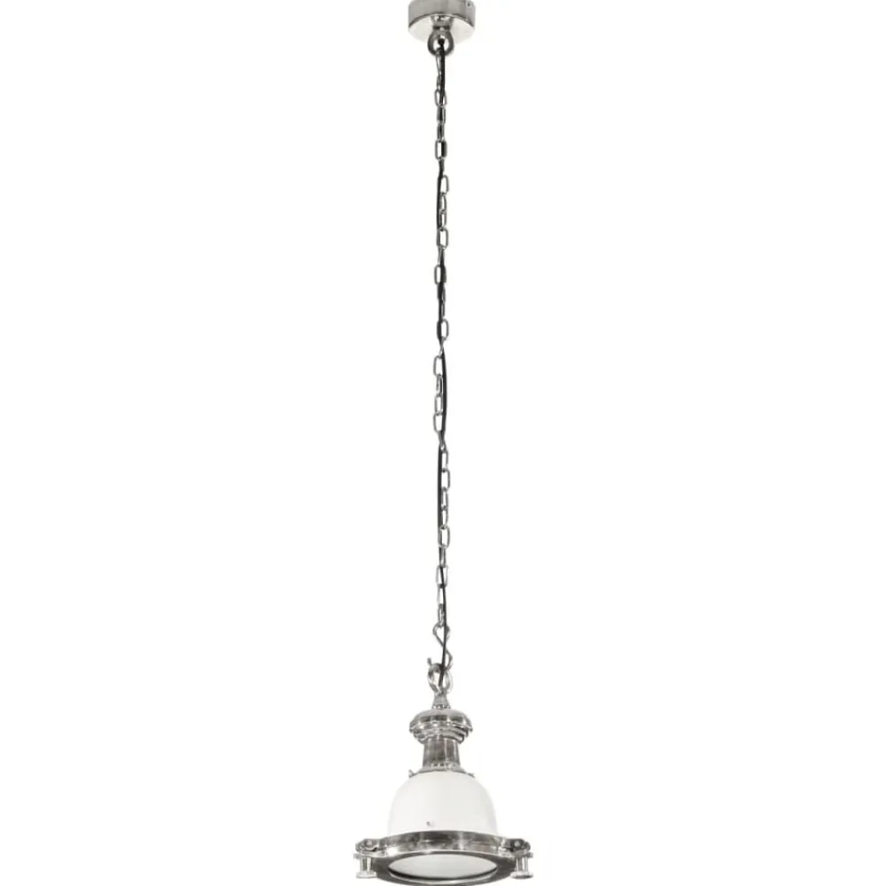 Luminaires-vidaXL Lampe suspendue 24x24x137 cm aluminium argenté et blanc