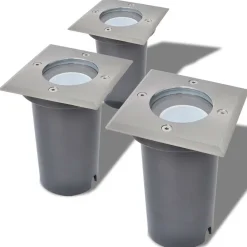 vidaXL Lampes au sol à LED d'extérieur 3 pcs carré