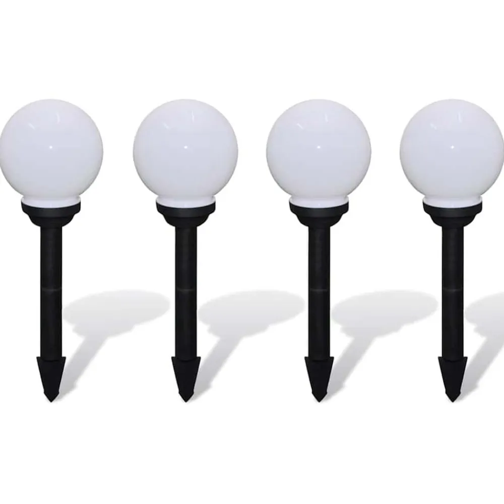 Luminaires-vidaXL Lampes d'allée à LED 4 pcs 15 cm avec piquet de sol
