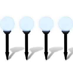 Luminaires-vidaXL Lampes d'allée à LED 4 pcs 15 cm avec piquet de sol