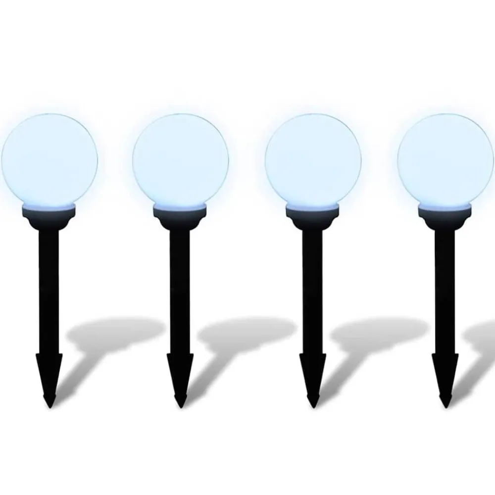 Luminaires-vidaXL Lampes d'allée à LED 4 pcs 15 cm avec piquet de sol