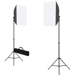 vidaXL Lampes de studio professionnelles 2 pcs 40x60 cm Acier Noir