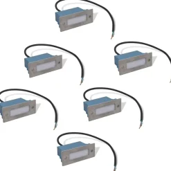 Luminaires-vidaXL Lampes LED encastrée d'escalier 6 pcs 44x111x56 mm