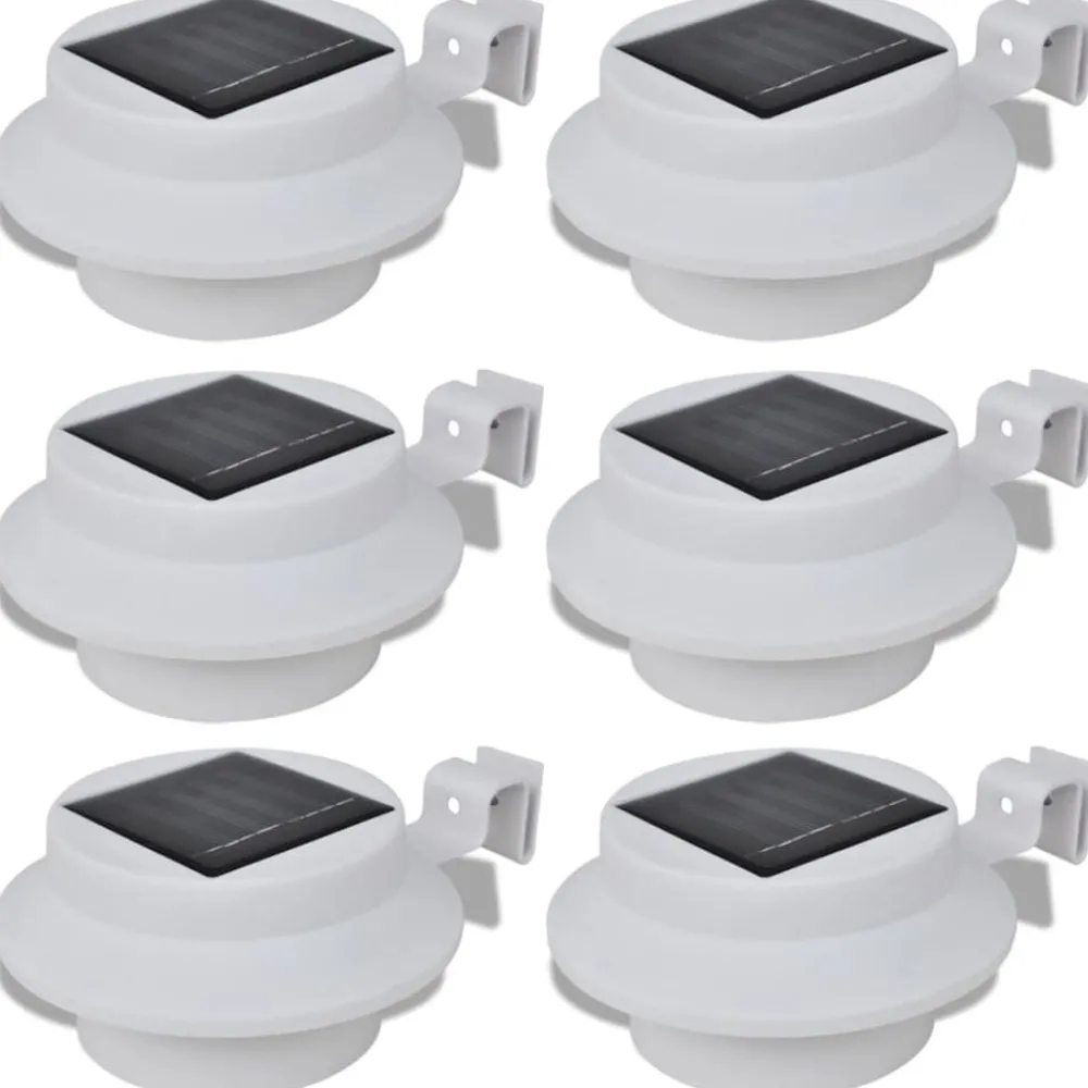 vidaXL Lampes solaires 6 pcs pour clôture gouttière