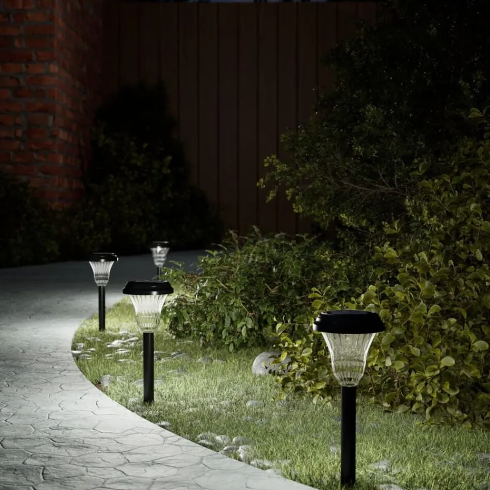 vidaXL Lampes solaires d'allées et piquets de sol 12 pcs