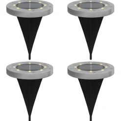 vidaXL Lampes solaires de sol et piquets de sol extérieur 4 pcs