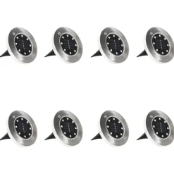 Luminaires-vidaXL Lampes solaires de sol 8 pcs Lumières LED couleur RVB