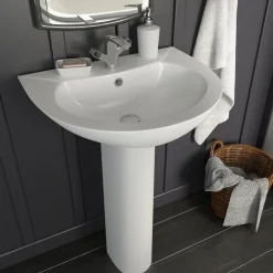 vidaXL Lavabo autoportant avec socle Céramique Blanc 520x440x190 mm