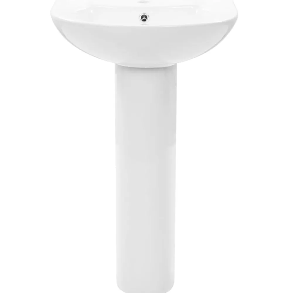 vidaXL Lavabo autoportant avec socle Céramique Blanc 520x440x190 mm