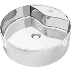 Plomberie-vidaXL Lavabo avec trop-plein 46,5 x 15,5 cm Céramique é Argent