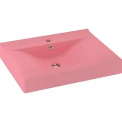 Plomberie-vidaXL Lavabo avec trou de robinet 60x46 cm Céramique rose mat