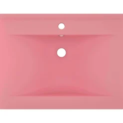Plomberie-vidaXL Lavabo avec trou de robinet 60x46 cm Céramique rose mat