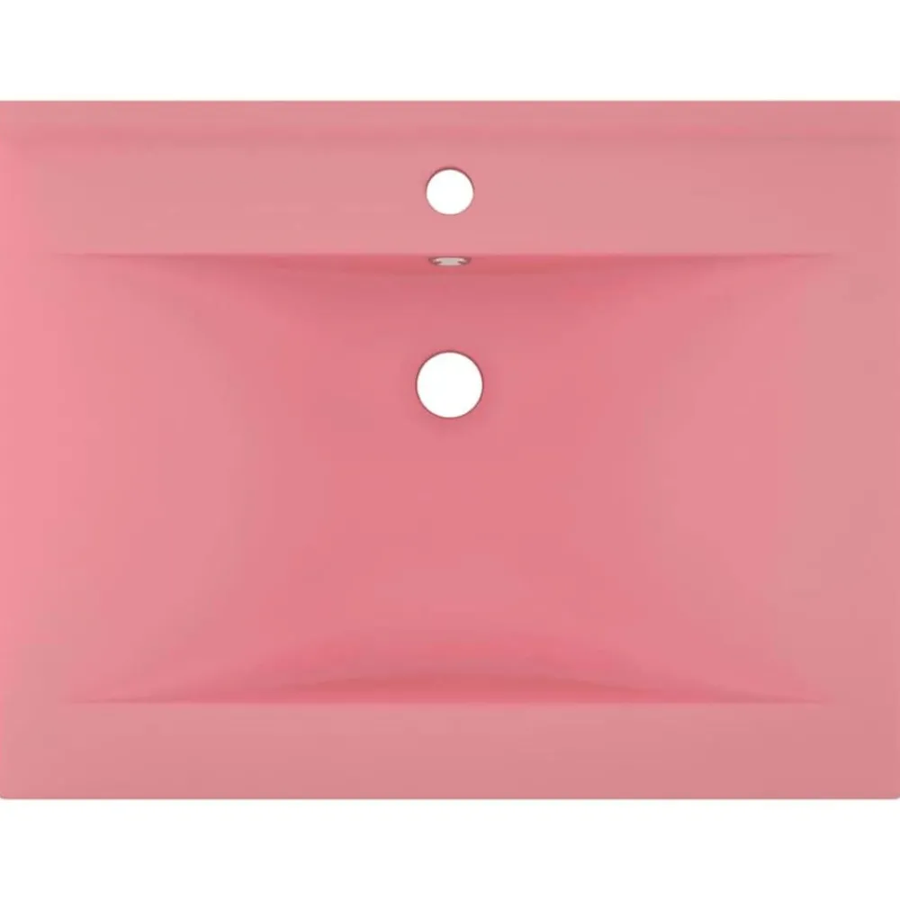 Plomberie-vidaXL Lavabo avec trou de robinet 60x46 cm Céramique rose mat
