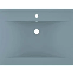 Plomberie-vidaXL Lavabo avec trou de robinet 60x46 cm Céramique bleu clair mat