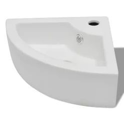 Plomberie-vidaXL Lavabo avec trou de trop-plein 45x32x12,5 cm Blanc