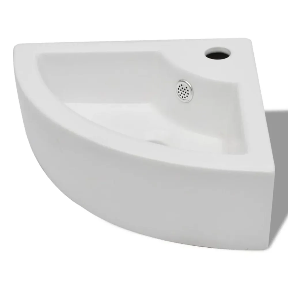 Plomberie-vidaXL Lavabo avec trou de trop-plein 45x32x12,5 cm Blanc
