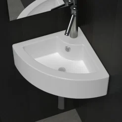 Plomberie-vidaXL Lavabo avec trou de trop-plein 45x32x12,5 cm Blanc
