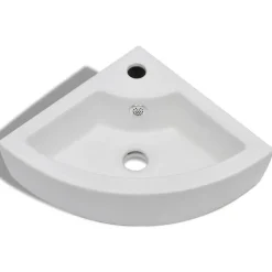 Plomberie-vidaXL Lavabo avec trou de trop-plein 45x32x12,5 cm Blanc